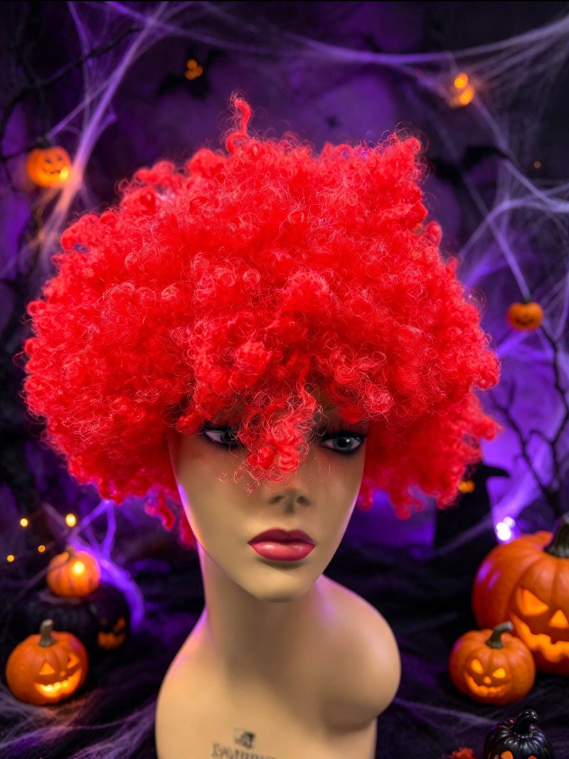 ¡Envío Gratis! Peluca Afro Roja Especial Para Halloween - Color: Rojo - Tala Cosmeticos
