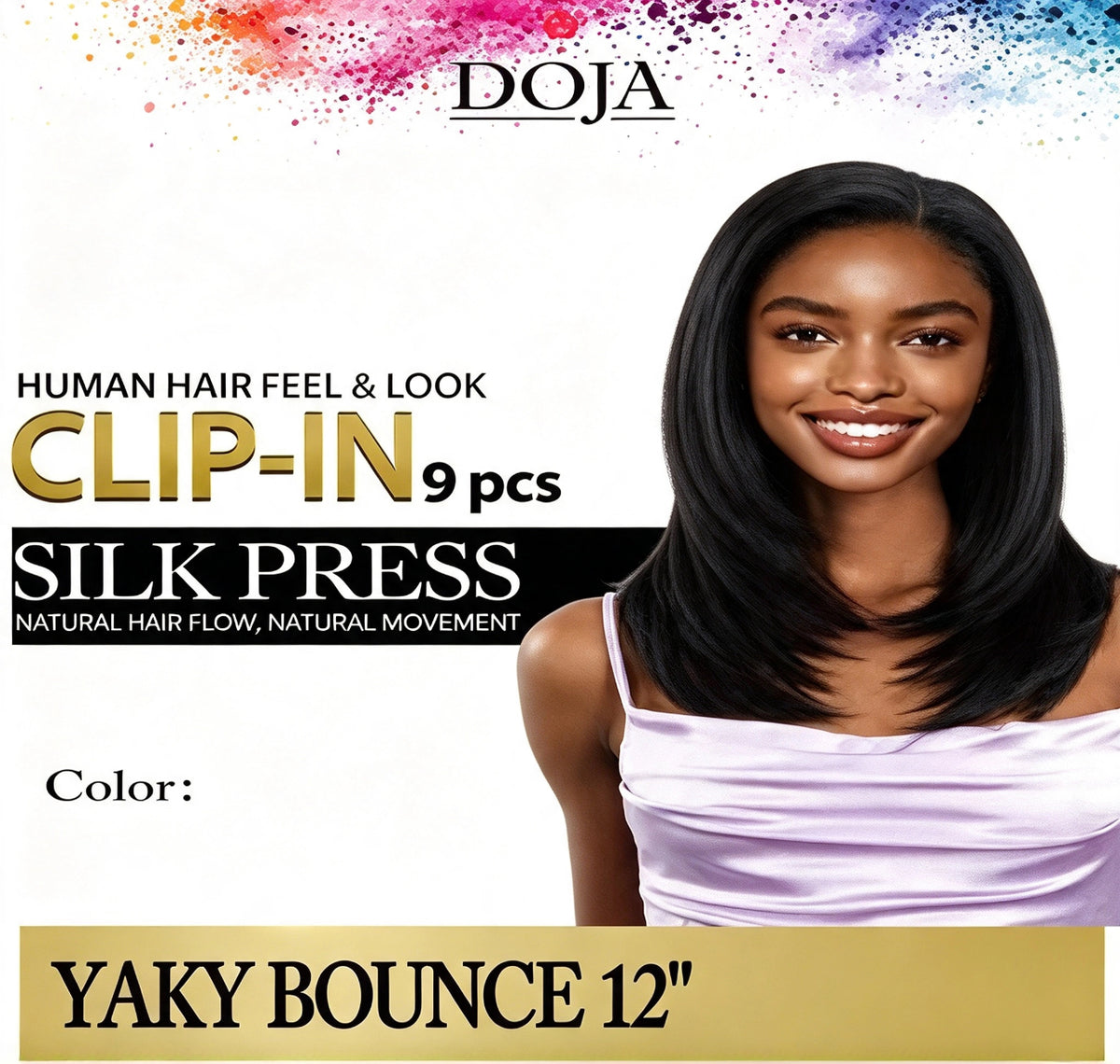 YAKY BOUNCE 12" 9PCS Clip-In Liso Semi-Natural | Color: 1, 1B, 2, 4, OT27, OT30