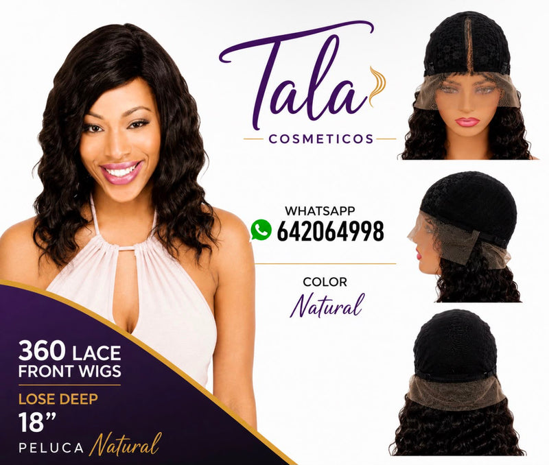 360 LACE FRONT WIG LOSE DEEP 18" Peluca Natural
