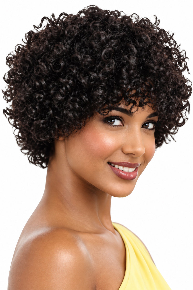 Peluca corta HH STACEY rizada en color negro natural Natural Black para mujer – Tala Cosmeticos
