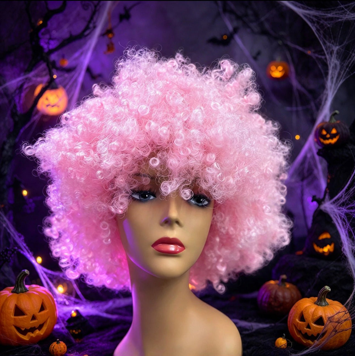 ¡Envío Gratis! Peluca Afro Rosa de Especial Halloween - Color: Rosa - Tala Cosmeticos