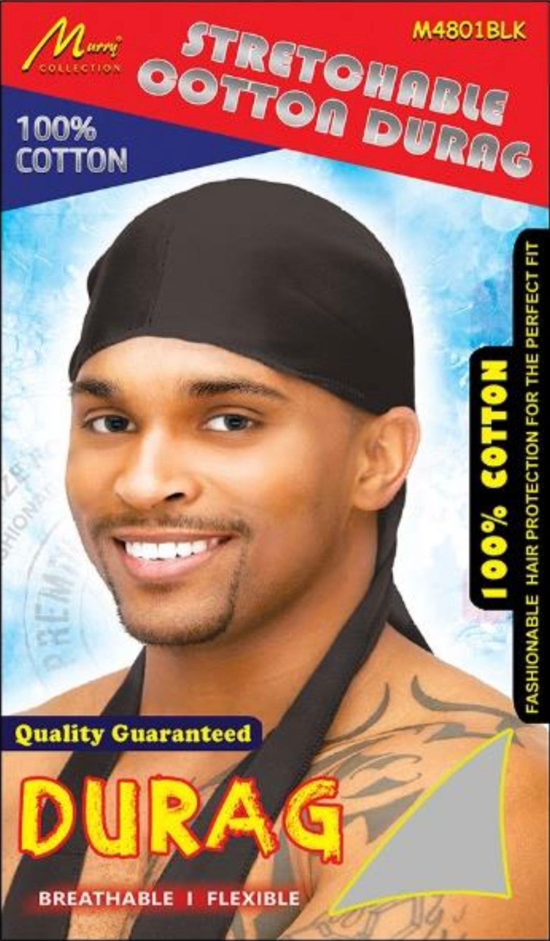 Murry - Durag en coton extensible noir #M4801BLK