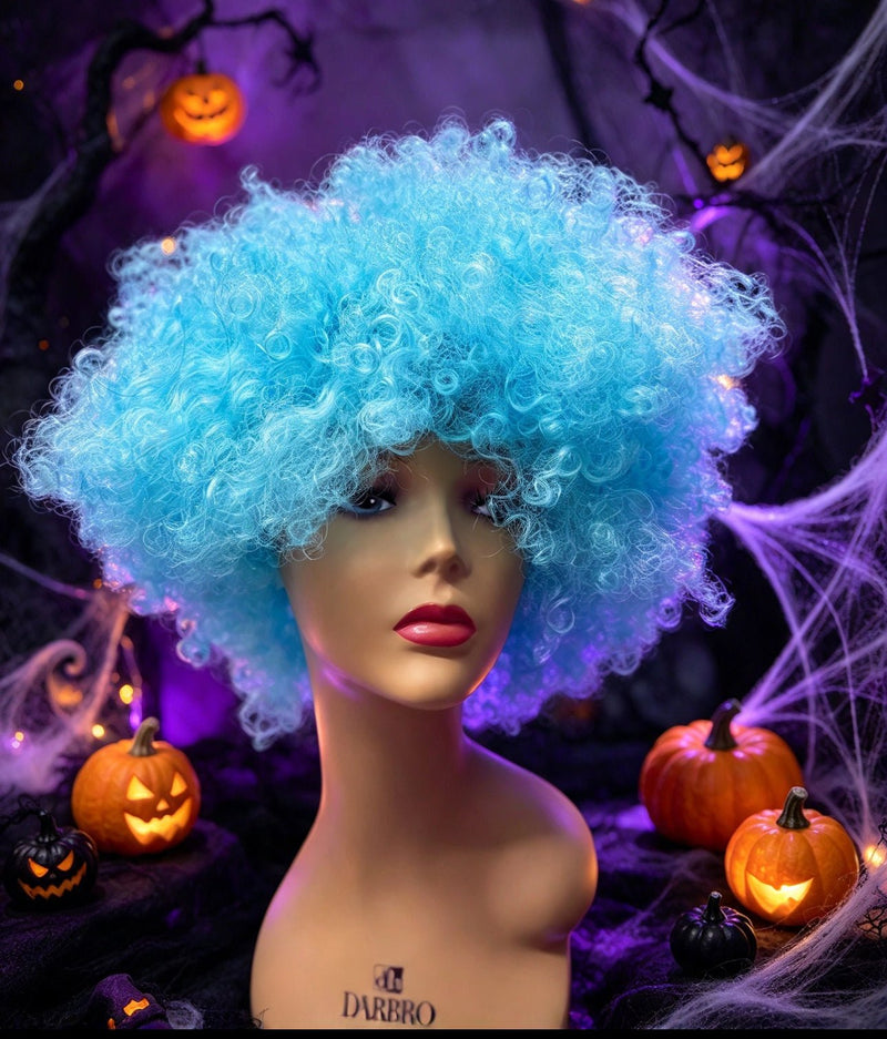 ¡Envío Gratis! Peluca Afro Azul Especial Para Halloween - Color: Azul - Tala Cosmeticos