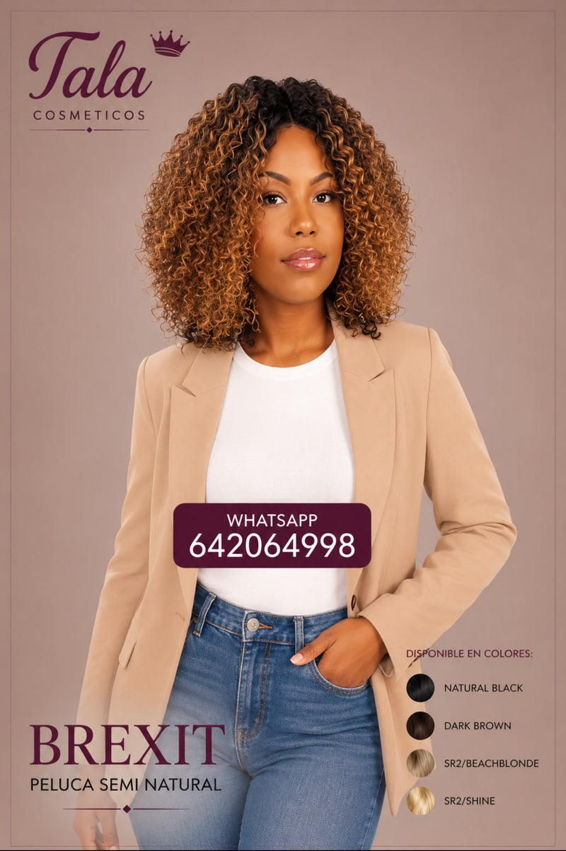 BREXIT Peluca Semi-Natural | Color: 1B, Dark Brown, SR2/BeachBlonde, SR2/Shine