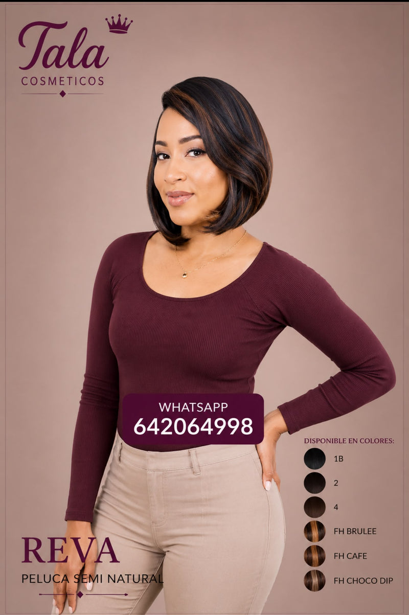 REVA Peluca Semi-Natural | Color: 1B, 2, 4, FH Brulee, FH Cafe, FH Choco Dip