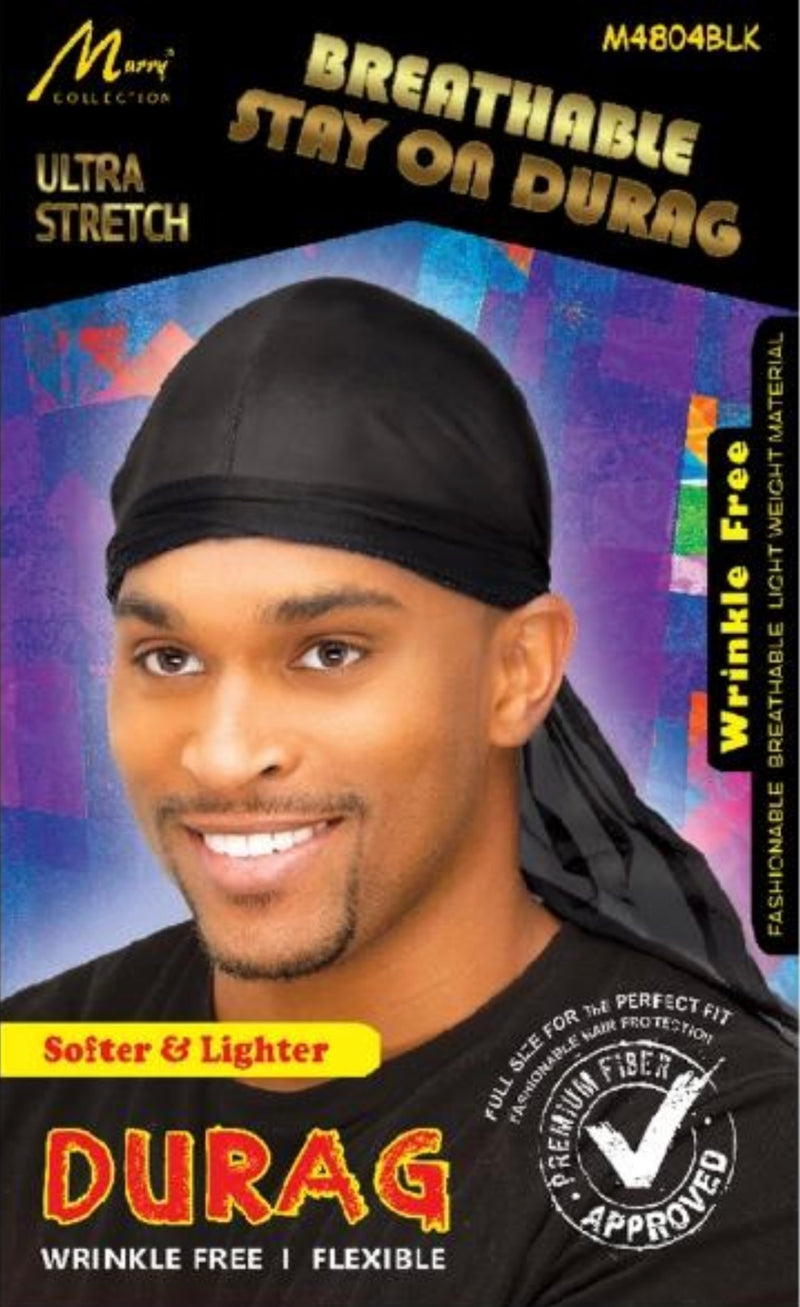 Murry Durag Negro Transpirable Stay-On para Ondas #M4804BLK