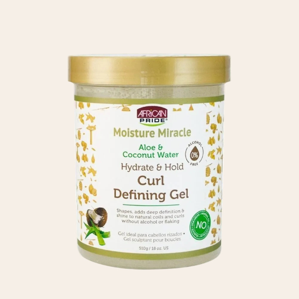 African Pride - Aloe & Coconut Water Moisture Miracle Curl Defining Gel 510g - Tala Cosmeticos