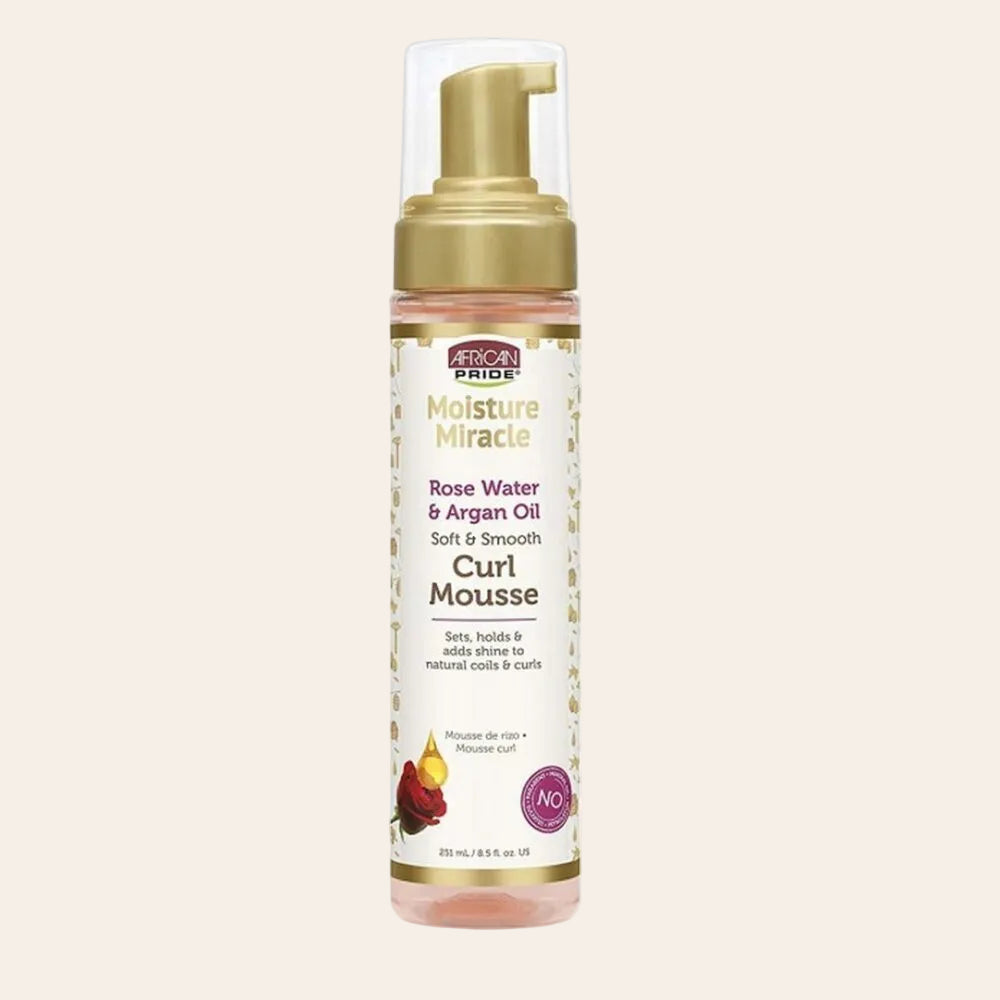 African Pride - Moisture Miracle Rose Water & Argan Oil Curl Mousse 8.5oz
