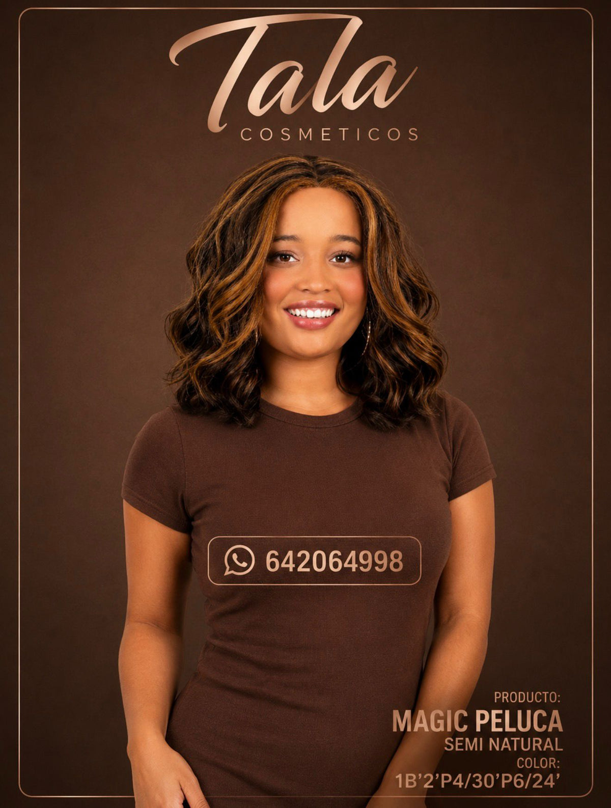 MAGIC PELUCA SEMI NATURAL COLOR: 1B'2'P4/30'P6/24' - Tala Cosmeticos