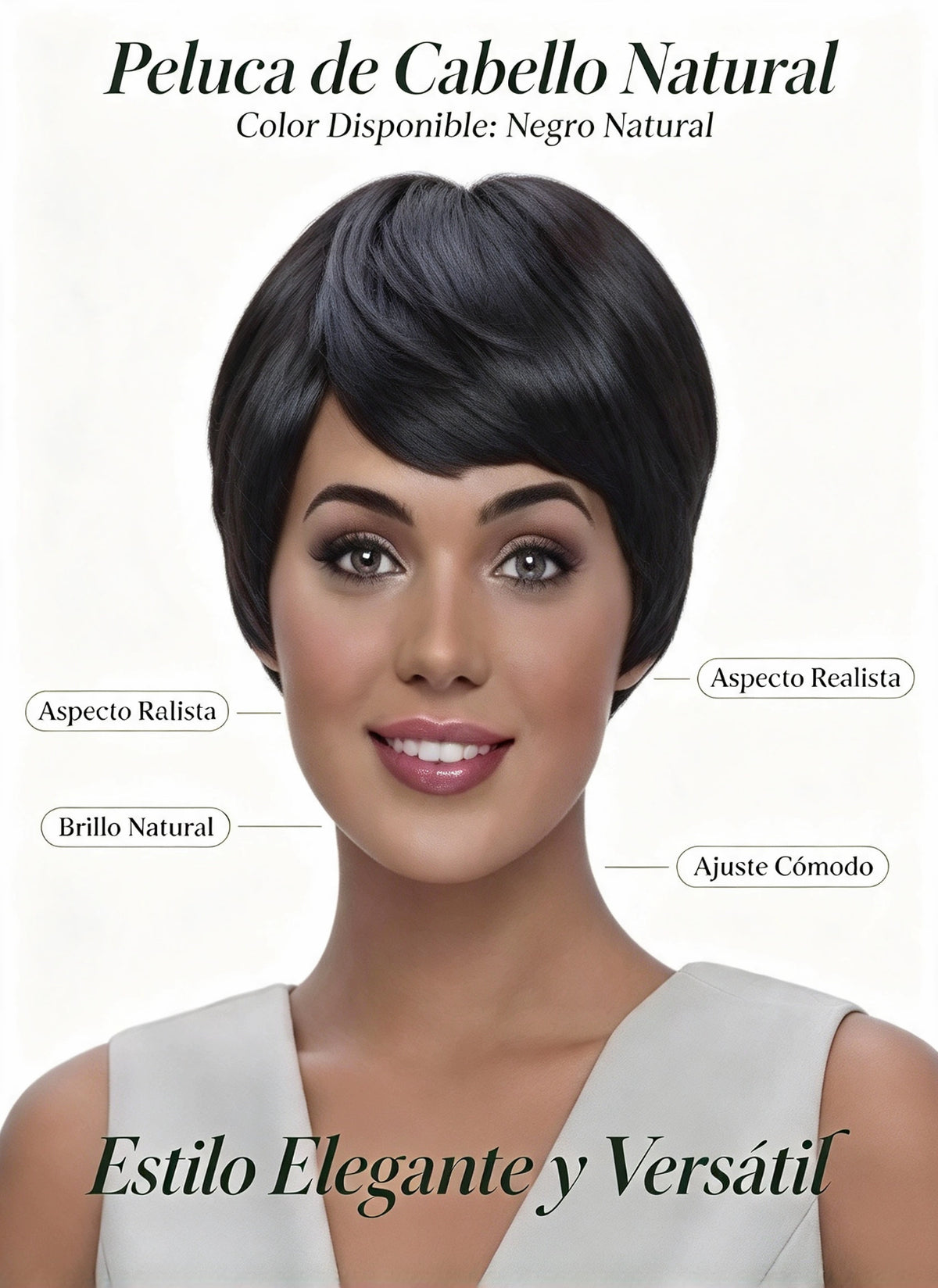 HH STELLA Peluca Liso Natural | Color: Natural Black - Tala Cosmeticos