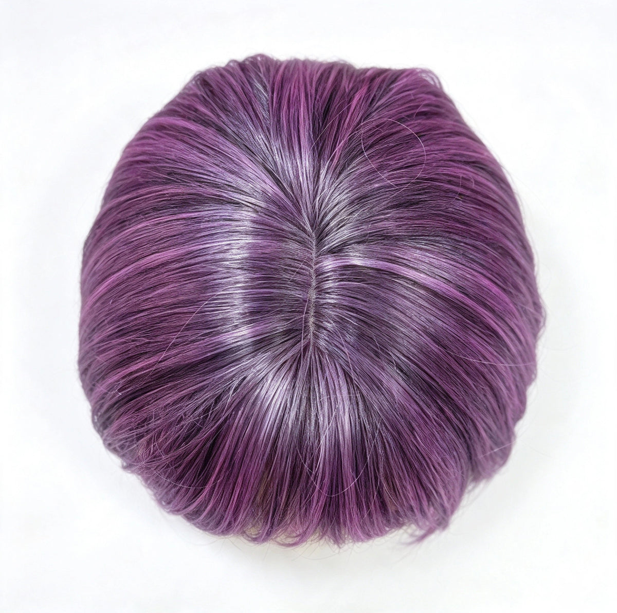 Free Shipping! Short Lavender Wig with Black Highlights and Bangs – Halloween