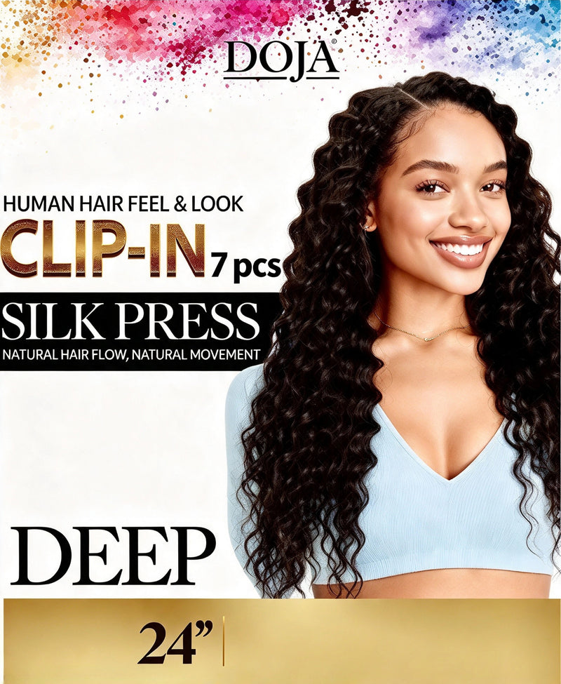 DEEP WAVE 24" CLIP-IN 7PCS Rizado Semi-Natural | Color: 1, 1B, 2 y 4