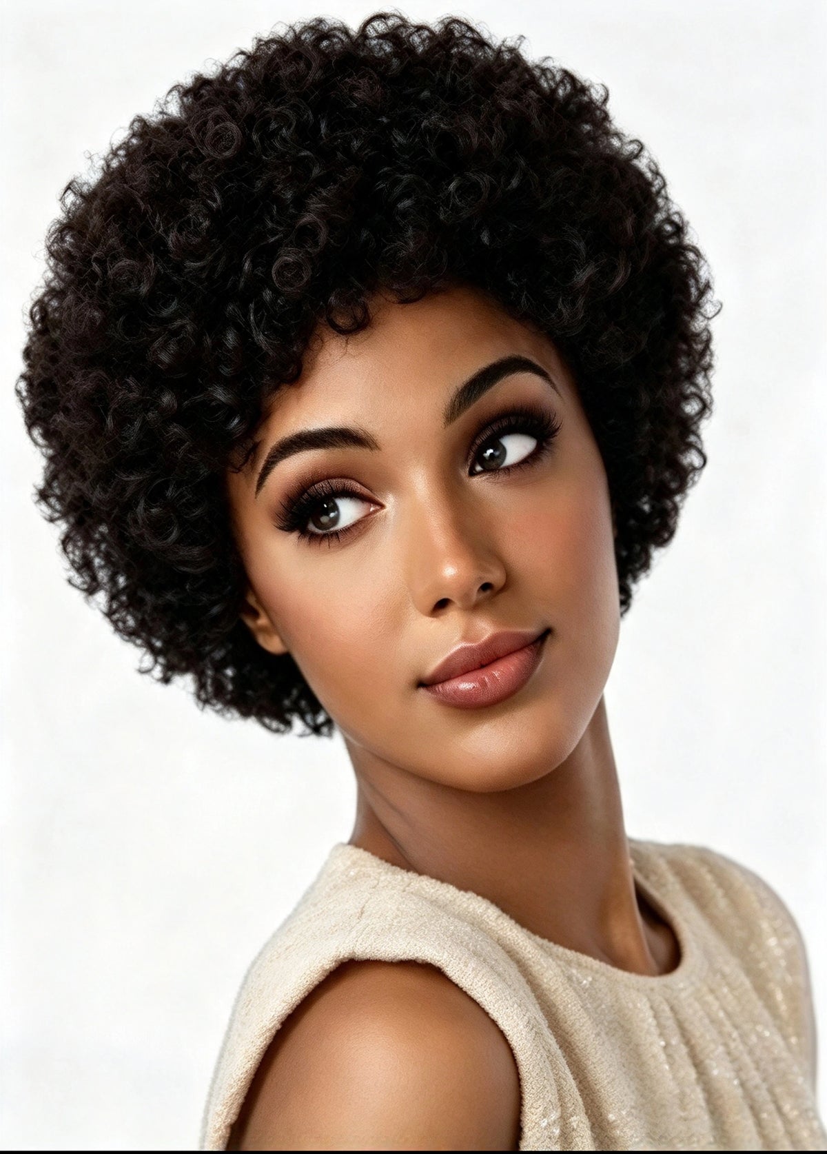 Peluca corta HH AFRO de rizo afro para mujer, estilo rizado con volumen, disponible en colores 1 y 2 – Tala Cosmeticos