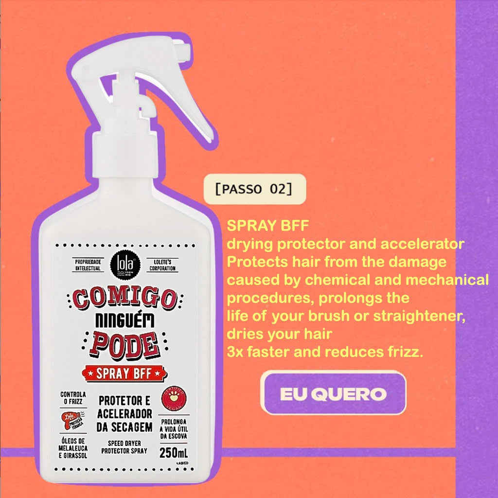 Lola Cosmetics - COMIGO NINGUEM PODE SPRAY PROTECTOR DE SECADOR DE VELOCIDAD 250ml