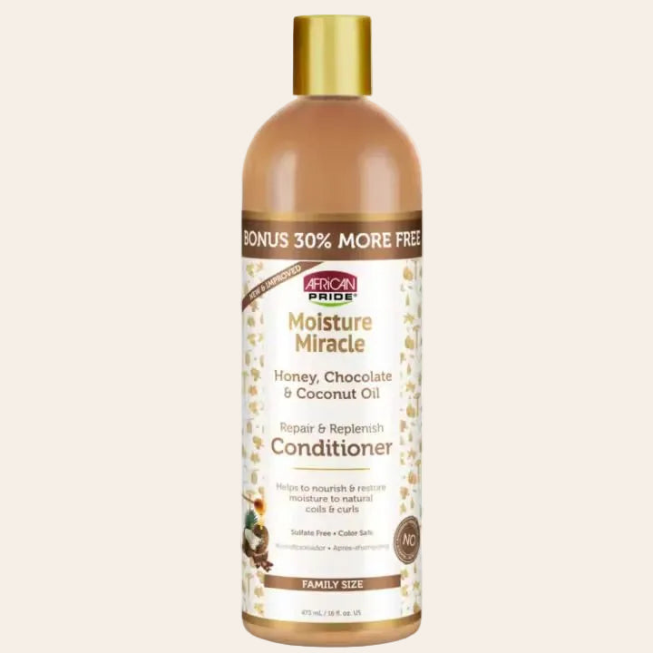 African Pride Moisture Miracle Honey, Chocolate and Coconut Oil Conditioner 16oz - Tala Cosmeticos