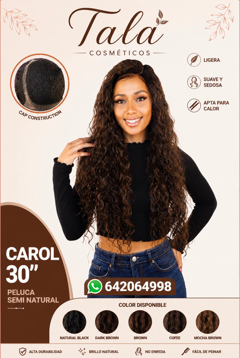 CAROL 30" PERÜCKE GELOCKT - HALBNATÜRLICH