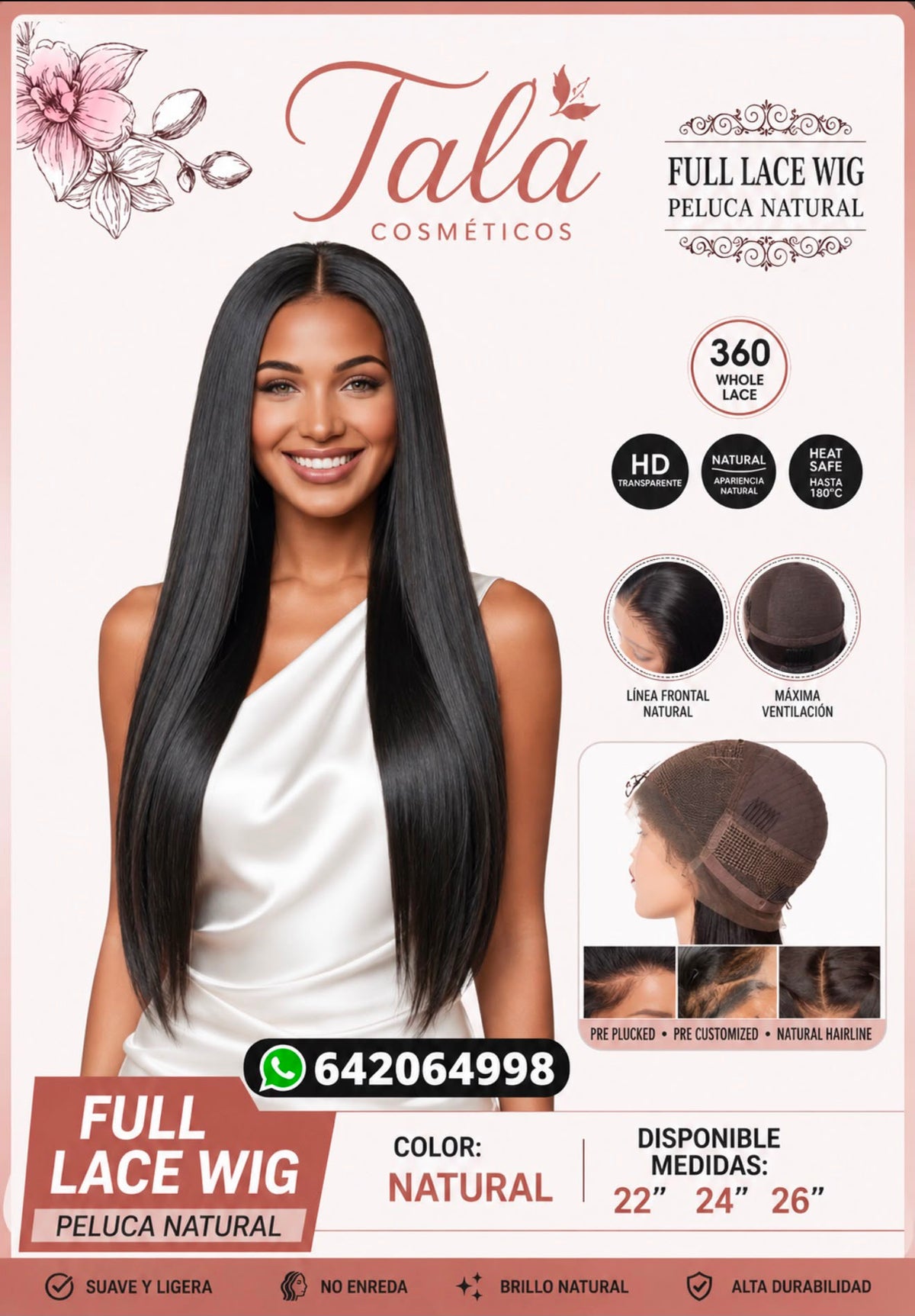 FULL LACE WIG LIZO - PELUCA NATURAL - Tala Cosmeticos