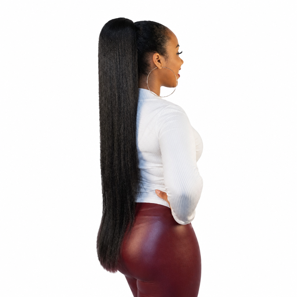 Silky Straight 32" Coleta Liso Semi-Natural | Color: 1, 1B, 2, 4, 6, 8, P10/24/613, P12/16/613