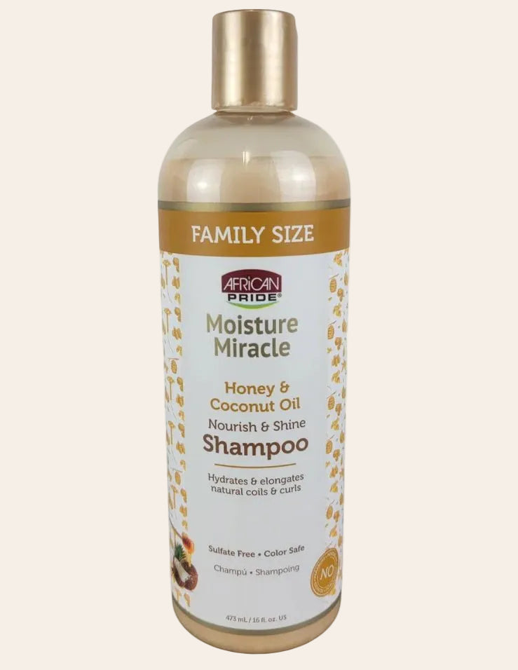Champú Moisture Miracle Honey & Coconut Oil Shampoo African Pride 354ml - Tala Cosmeticos