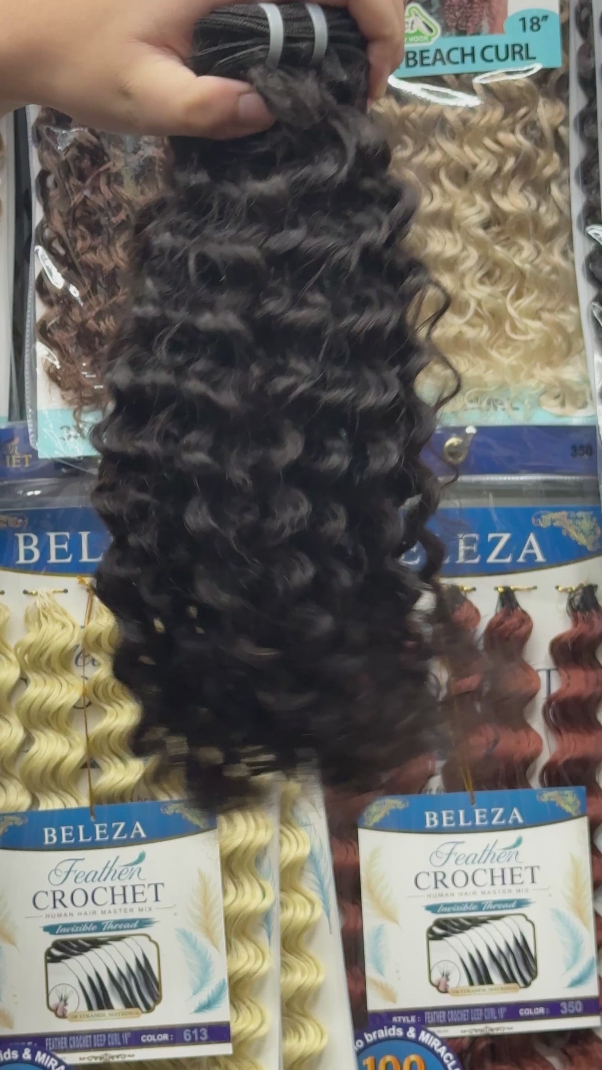 16" Cosido Rizado Natural - Color Natural